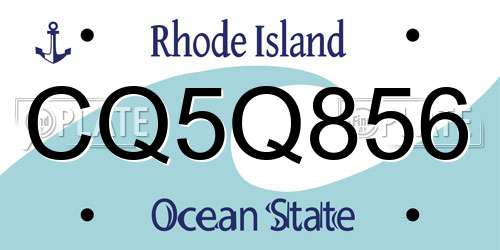 CQ5Q856 Rhode Island License Plate