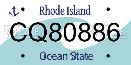 CQ80886 Rhode Island License Plate