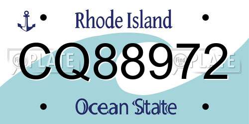 CQ88972 Rhode Island License Plate