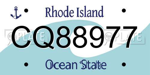 CQ88977 Rhode Island License Plate