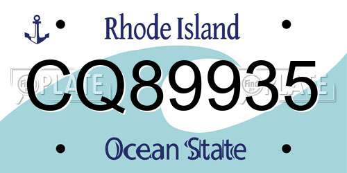 CQ89935 Rhode Island License Plate