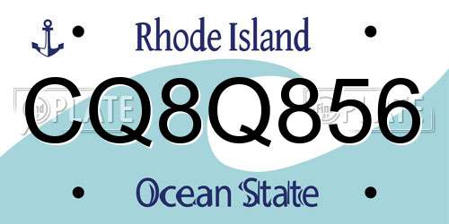 CQ8Q856 Rhode Island License Plate
