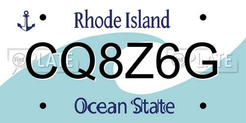 CQ8Z6G Rhode Island License Plate