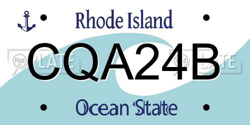 CQA24B Rhode Island License Plate