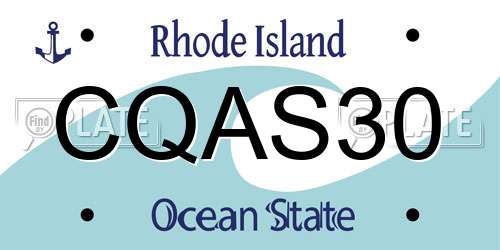 CQAS30 Rhode Island License Plate