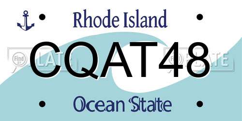 CQAT48 Rhode Island License Plate