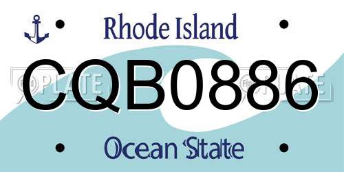 CQB0886 Rhode Island License Plate