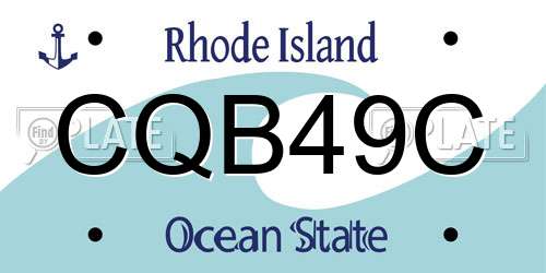 CQB49C Rhode Island License Plate