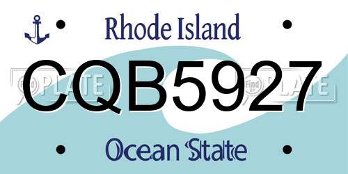 CQB5927 Rhode Island License Plate