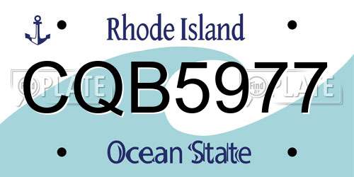 CQB5977 Rhode Island License Plate