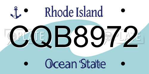 CQB8972 Rhode Island License Plate