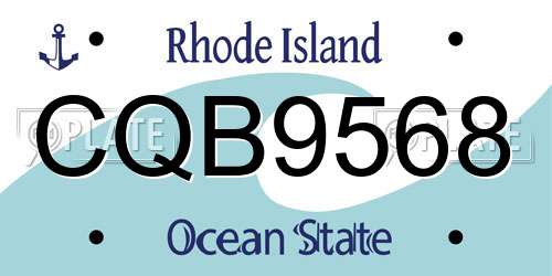 CQB9568 Rhode Island License Plate