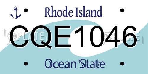 CQE1046 Rhode Island License Plate