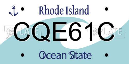 CQE61C Rhode Island License Plate