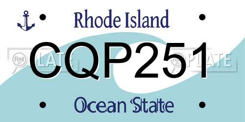 CQP251 Rhode Island License Plate
