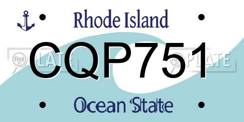 CQP751 Rhode Island License Plate
