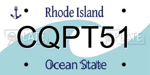 CQPT51 Rhode Island License Plate