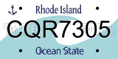 CQR7305 Rhode Island License Plate