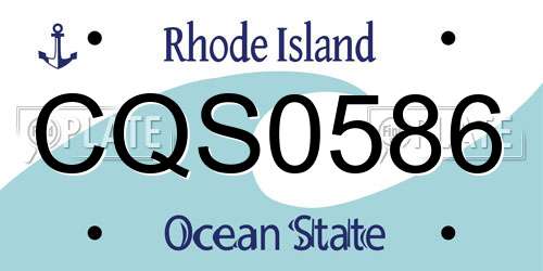 CQS0586 Rhode Island License Plate