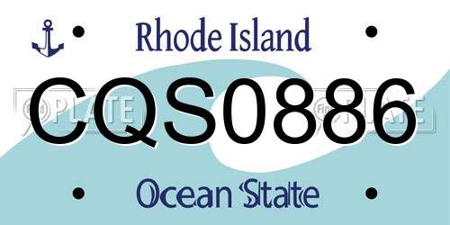 CQS0886 Rhode Island License Plate