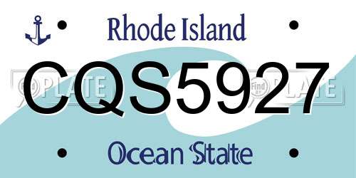CQS5927 Rhode Island License Plate