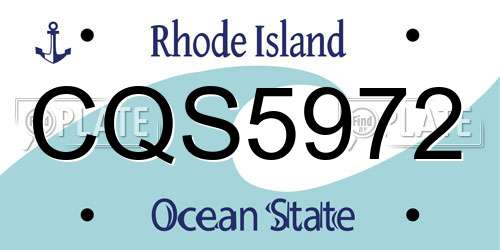 CQS5972 Rhode Island License Plate