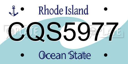 CQS5977 Rhode Island License Plate