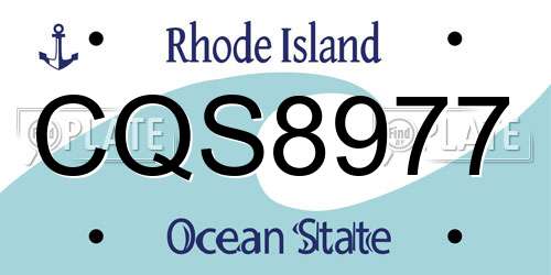 CQS8977 Rhode Island License Plate