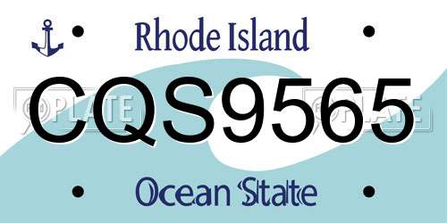CQS9565 Rhode Island License Plate