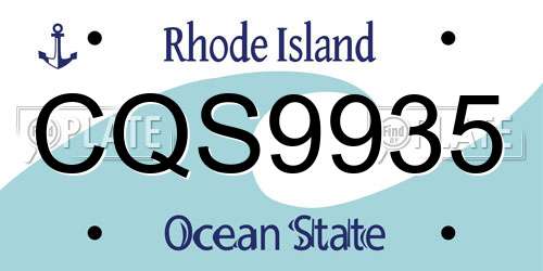 CQS9935 Rhode Island License Plate