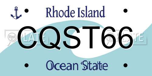 CQST66 Rhode Island License Plate