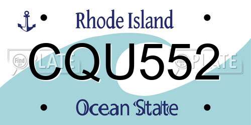 CQU552 Rhode Island License Plate
