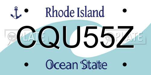 CQU55Z Rhode Island License Plate