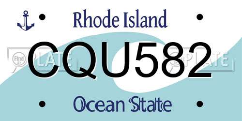 CQU582 Rhode Island License Plate