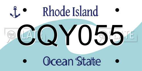 CQY055 Rhode Island License Plate
