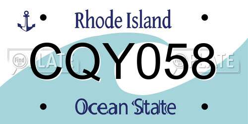 CQY058 Rhode Island License Plate