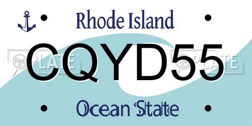 CQYD55 Rhode Island License Plate
