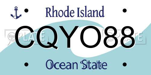 CQYO88 Rhode Island License Plate