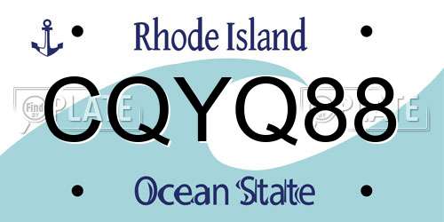 CQYQ88 Rhode Island License Plate