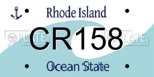 CR158 Rhode Island License Plate