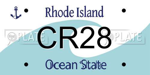 CR28 Rhode Island License Plate