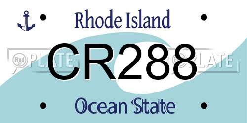 CR288 Rhode Island License Plate