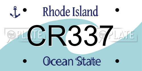 CR337 Rhode Island License Plate