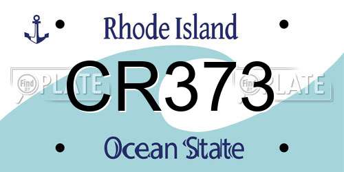 CR373 Rhode Island License Plate