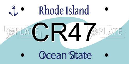 CR47 Rhode Island License Plate
