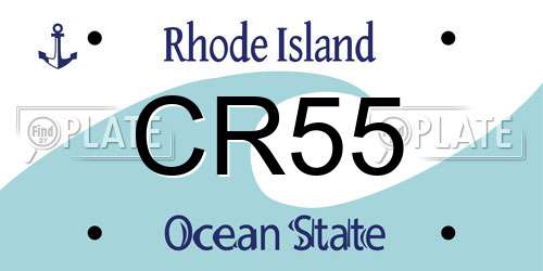 CR55 Rhode Island License Plate