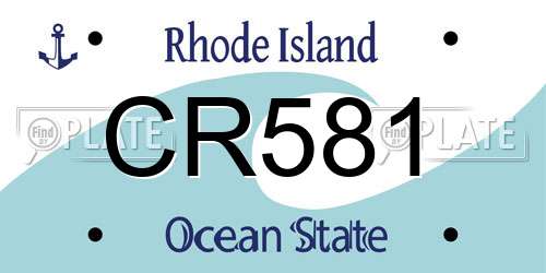 CR581 Rhode Island License Plate