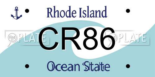 CR86 Rhode Island License Plate