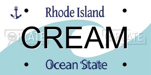 CREAM Rhode Island License Plate