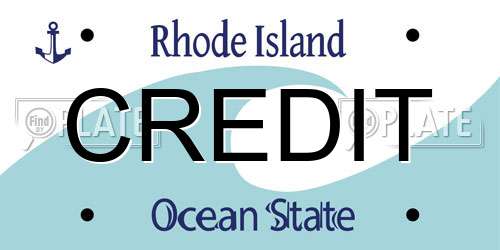 CREDIT Rhode Island License Plate